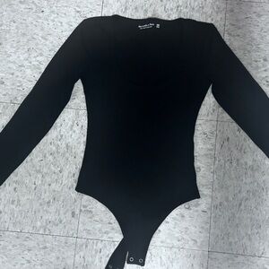 Abercrombie & Fitch Black Long Sleeve Bodysuit
